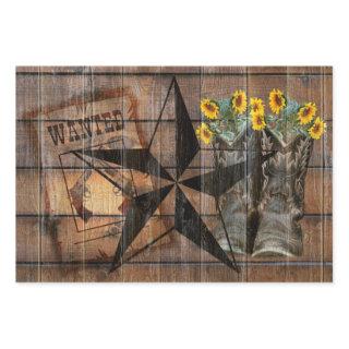 Rustic Texas Star Western Pistol Cowboy Boots  Sheets