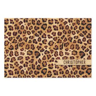 Rustic Texture Leopard Print Add Name  Sheets