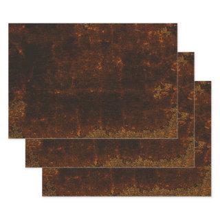 Rustic Texture Vintage Dark Brown Decoupage  Sheets