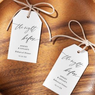 Rustic The Night Before Rehearsal Dinner  Gift Tags