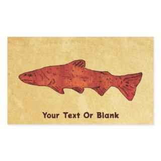 Rustic Trout Rectangular Sticker