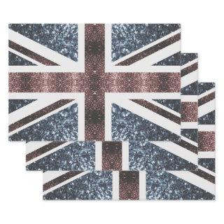 Rustic UK flag red blue sparkles glitters  Sheets