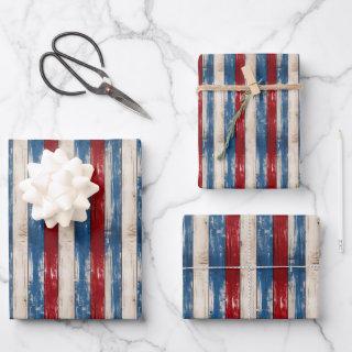 Rustic USA flag patriotic blue and red old wooden  Sheets