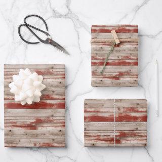 Rustic USA flag patriotic blue and red old wooden  Sheets