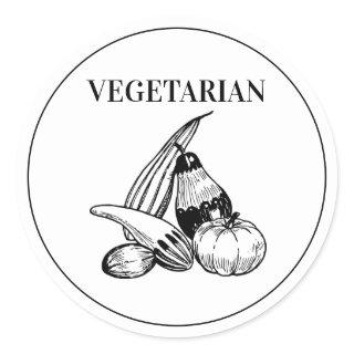 Rustic Vegetarian Wedding Meal Choice Classic Round Sticker
