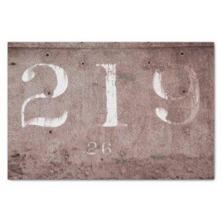 Rustic Vintage Brown Texture Train Numbers Tissue Paper