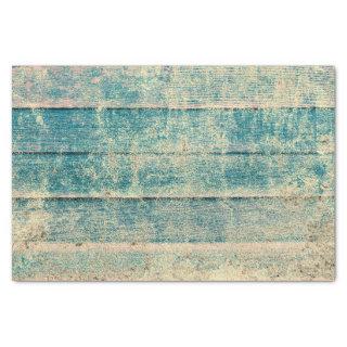 Rustic Vintage Country Teal Sepia Wood Texture Tissue Paper
