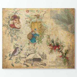 Rustic Vintage Old World Father Christmas w/Pine