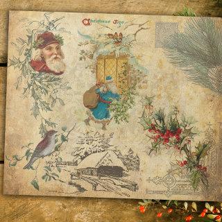 Rustic Vintage Old World Father Christmas w/Pine