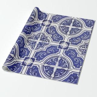 Rustic Vintage Portuguese Tiles Pattern - Azulejo