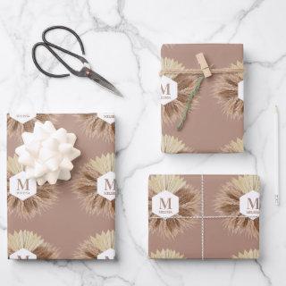 Rustic Warm Neutral Colors Monogram   Sheets