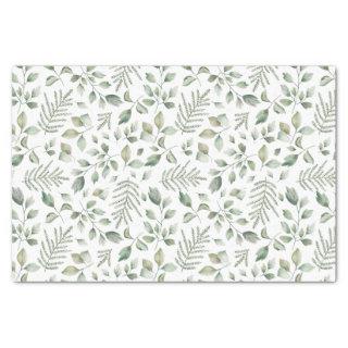 Rustic Watercolor Eucalyptus and Ferns Pattern Tissue Paper