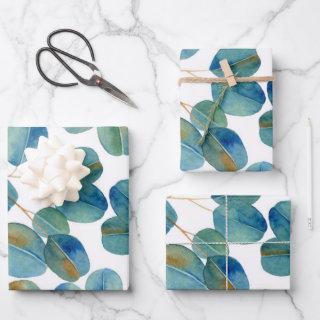 Rustic Watercolor Eucalyptus Leaves   Sheets