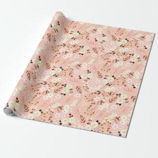 Rustic Watercolor Floral Pattern in Blush