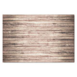 Rustic weathered brown barn wood grain tissue paper