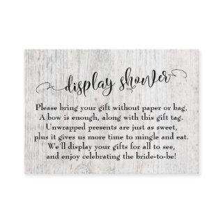 Rustic Weathered Wood Display Bridal Shower Card