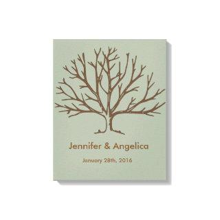 Rustic Wedding Fingerprint Tree Canvas Print