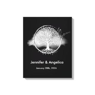 Rustic Wedding Fingerprint Tree Canvas Print