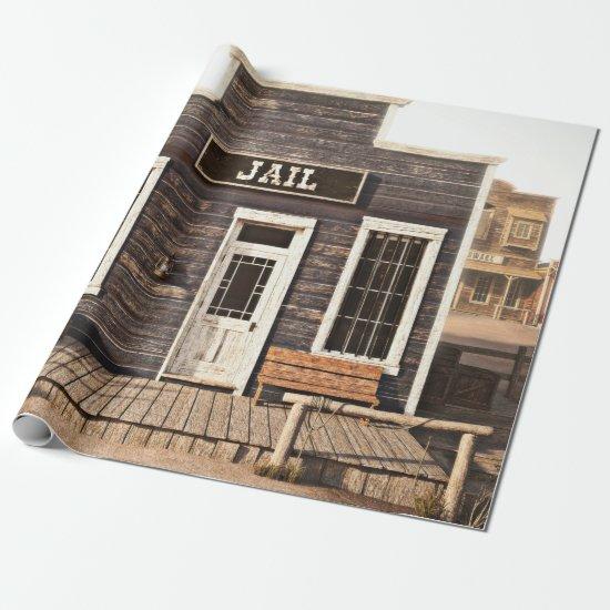 Rustic western town jail. 3d ing. Part of a wester