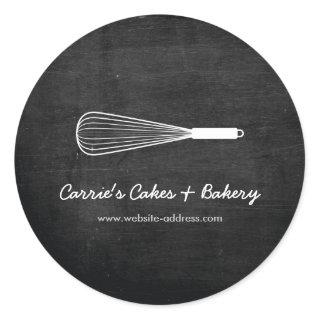 Rustic Whisk Logo Bakery, Catering Stickers