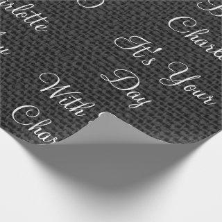 Rustic  White Linen Black Graphite Personalized