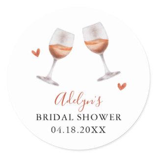 Rustic Wine Tasting Bridal Shower Favor   Classic Round Sticker