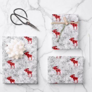 Rustic winter snow flurries texture moose    sheets