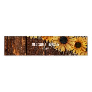 Rustic Wood & Burlap Sunflower Wedding Monogram Napkin Bands