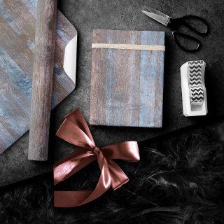 Rustic Wood Grain | Copper and Blue Planks