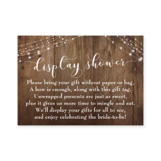 Rustic Wood & Lights No Wrap Bridal Shower Card