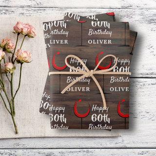 Rustic Wood Red Wine 60th Birthday   Sheets