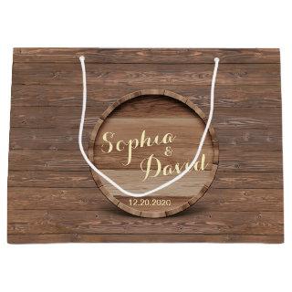 Rustic Wooden Barrel Wedding Custom Favor Bag