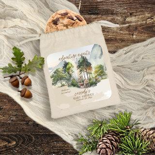 Rustic Woodland Adventure Awaits Boy Baby Shower Square Sticker
