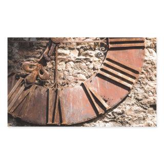 Rusty and Rustic Worn Time Rectangular Sticker