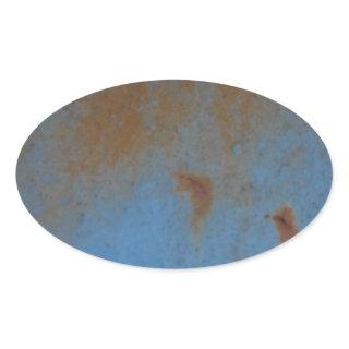 Rusty Blue background Oval Sticker