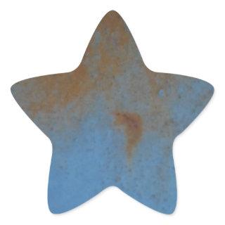 Rusty Blue background Star Sticker