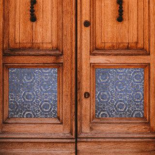 Rusty Damask Pattern Overlay Blue Grunge Texture Tissue Paper
