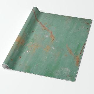 Rusty green weathered textured metal urban panel t