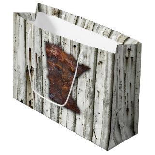 Rusty Minnesota Shape Large Gift Bag