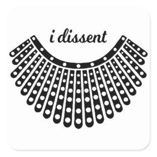 Ruth Bader Ginsburg,Notorious RBG, I Dissent RBG Square Sticker