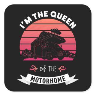 RV Owner Wife Queen of the Motorhome Square Sticker