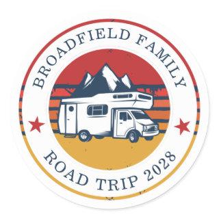 RV Road Trip Matching Family Camping Vacation Classic Round Sticker