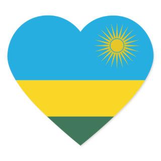 Rwanda Flag Heart Sticker