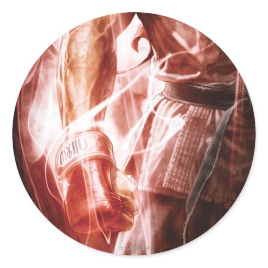 Ryu Glowing Right Arm Classic Round Sticker