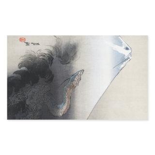 Ryu Shoten: Ascending Dragon over Fuji, Japan Rectangular Sticker
