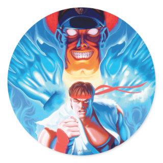 Ryu Versus Bison Classic Round Sticker