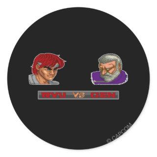 Ryu Vs Gen Classic Round Sticker