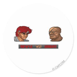 Ryu Vs Sagat Classic Round Sticker