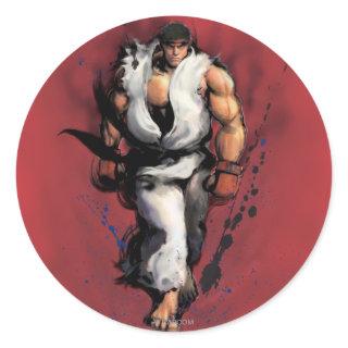 Ryu Walking Classic Round Sticker