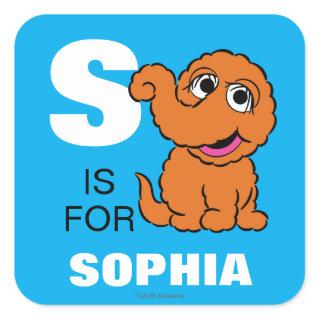 S is for Snuffleupagus | Add Your Name Square Sticker